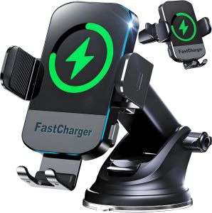 Wireless Car Charger 2025 Upgrade 15W Fast Charging Auto Clamping Car Phone Holder Charger Phone Holders for car Mount