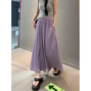 Gray Yamamoto Womens Wide Leg Pants Draped High Waist Straight Cut Casual Trousers Skirt Pants Spring Autumn New Style