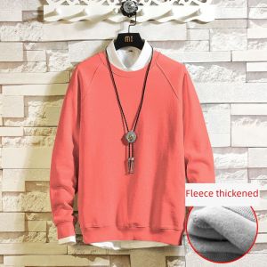 Loose Fit Long Sleeve round Neck Hoodie Mens Spring Autumn Korean Style Casual Comfortable Cotton Polyester Blend Sweatshirt
