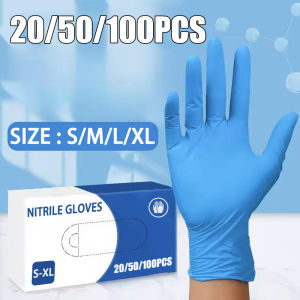 20/50/100PCS Blue Nitrile Gloves Disposable Hairdressing Household Dishwashing Nitrile Gloves Suitable Pet Cleaning Tattoo Tool