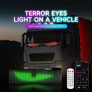 New APP LED Truck Car Devil Eye Light  Display For Board Windshield Remote Music Control Custom Text Pattern Lighting12V 24V