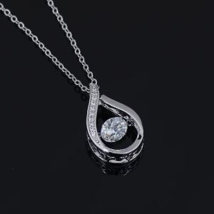 1Carat GRA Certified Moissanite Pendant Necklace for Women 925 Sterling Silver Charm Fine Jewelry for Party Wedding Gift