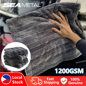 SEAMETAL 1200GSM Car Wash Towel Coral Fleece Car Cleaning Drying Cloth Car Detailing Care Accessories