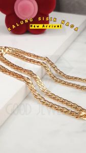 Kalung dewasa kalung sisik naga tanpa liontin simple elegan perhiasan lapis emas gold KL 162