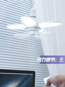 SMILING SHARK FS100 Fan Light 2in1 Fan Lamp Foldable 4Mode Wind Force 3 Light Source Stepless Dimming With Remote Waterproof Indoor Lighting Heat dissipation