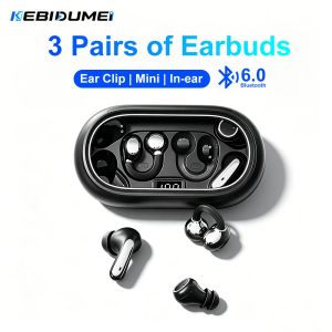 Kebidumei | KEBIDUMEI 2 Pairs of Earbuds Bluetooth 6.0 In Ear Twin Earphone HIFI Stereo Sound Wireless Headphones Low Latency Game Headsets