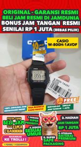 CASIO ORIGINAL - CASIO W-800H-1AV - MEN - Hitam - Resin - Jam dunia JD16ST W 800H 1AV 1A 1 # W 800H 1A W-800H 800 H W800 W-800 W800H W-800H-1A $ WR1 STR SD7 HT7