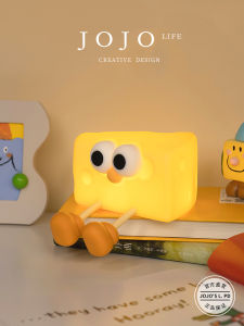 Cute Cartoon Silicone Night Light USB Cheese Shape Tap Tap Lamp Warm Light LED Home Decorative Lighting Small Night Lamp