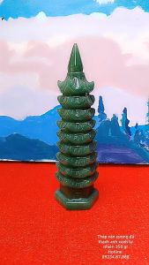 Tháp Văn Xương Đá Thach Anh Xanh Tự Nhiên 9 Tầng 17 cm - Đá Phong Thủy