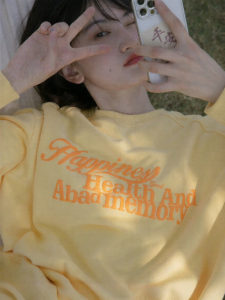 NIHAOKANONG | Áo Hoodie In Chữ Phong Cách Mỹ