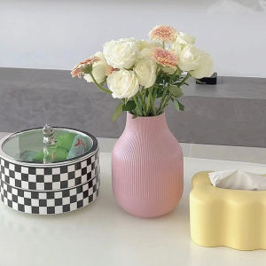 Morandi Emulatonal Flower Arrangement Living Room Nordic Style Young Adult Heart Pink Minimalist Ceramic Vase Flower Decoration Ornaments