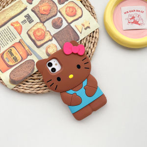 Sanrio | 3D Cute HelloKitty Silicone Phone Case For iPhone 17 Pro Max 16 Plus 15 14 13 Pro 12Mini 11 Pro Max XR X XS 7 8 Shockproof Cover