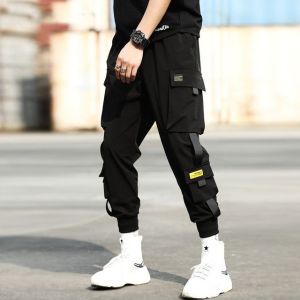 Mens Track Pants Cargo Trousers Multi-Pocket Jogger Streetwear Casual Seluar Cargo Lelaki Korean Fashion Sweat Pants