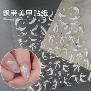 Nail Style 3D Embossed Butterfly Knot Ribbon Nail Art Stickers Adult Stereoscopic Fluxing Fashion Beauty Tools from China