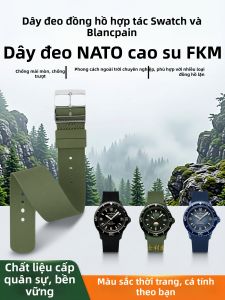 WANSHILI | Dây Đeo Đồng Hồ Cao Su FKM Phong Cách NATO 21-22mm