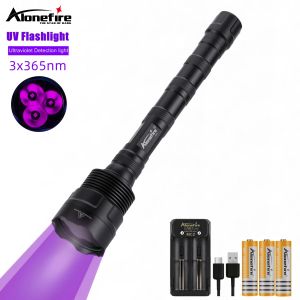 Alonefire SV63 60W UV LED Powerful Black Light 395/365NM Flashlight High power Ultra violet Invisible Marker Curing Cat Dog Checker Light