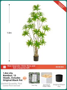 Indoor Living Room Floor Standing Artificial Large Potted Plant Cream Style