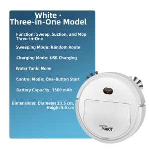 Mini 3-in-1 Intelligent Vacuum Sweeping Mopping Robot