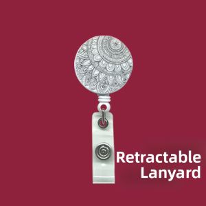 Original High Aesthetic Lace Work ID Card Holder Lanyard Retractable Horizontal Version Campus Bus Meal Card Holder Clip