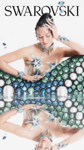 ♈Swarovski♈ M5656635 Idyllia gold plated flower earrings decorated with pink crystals (แจกกล่องของขวัญบรรจุภัณฑ์ของแท้)