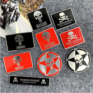 3D Aluminum Skull Car Emblem Badge Sticker Punisher Decal Mastermind Sticker for Car