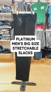 PLATINUM Mens Plus Size Mini Twill Stretchable Slacks Formal PM672 Seluar Slack Saiz Besar
