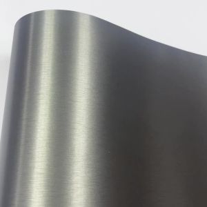 Premium Dark Gunmetal Grey Chrome Matte Brushed Steel Vinyl Wrap Roll with Air Release Self Adhesive Decal Car Wrapping
