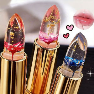 Dorisna Temperature Color Changing Lip Balm Crystal Jelly Flower Lipstick Gloss Transparent Long Lasting Moisturize Lips Makeup Cosmetic