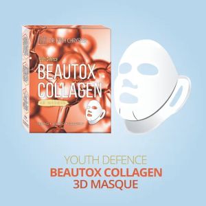 Dr.keith Chrysler Youth Defence Beautox Collagen 3D Masque (6 Sheets Per Box) - Firming Shaping and Tightening Collagen Sheet Mask Ideal for Fine Lines and First Signs of Aging