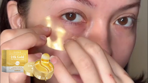 24K Gold Eye Mask Anti Dark Hydrating Under Eye Gel Pads Revitalizing Firming Eye Care Treatment for Fine Lines