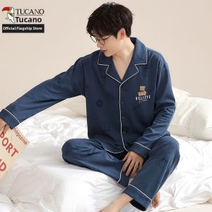TUCANO | New Loose Cotton Summer Mens Long Sleeve Pajama Loungewear