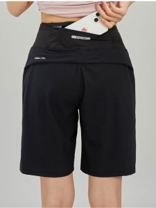 Xidida Womens Running Shorts with Waist Pocket for Mobile Phone Quick Dry Nylon Polyamide Fiber Breathable Elastic Sports Pants