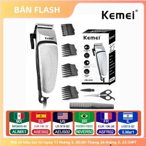 Kemei KM-4639 Điện Tóc Chuyên Nghiệp Tiếng Ồn Thấp Tông Đơ Cắt Râu Máy Chăm Sóc Cá Nhân Cắt Tóc Dụng Cụ Với 3-4 Đầu Phun