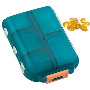 Portable Medicine Box Waterproof Seal Moisture Proof Independent Small Grid Pill Container Storage Tablets 10 Cells