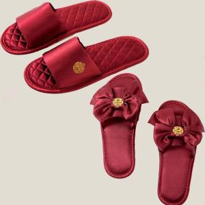 MONLEYTA | Wedding Couple Slippers Red Celebration High-End New Bridegroom Grooming Summer Lightweight Luxury Marital Shoes Home Slippers
