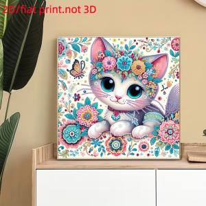 other | 2D/flat1 Diamond Painting Frameless Painting cat Pattern canvas Material Handicraft gifts holiday party Decoration