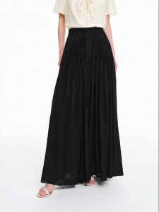 Koradior | Pressed Pleats Lightweight Soft Drape Wide Leg Trousers Skirt Pants
