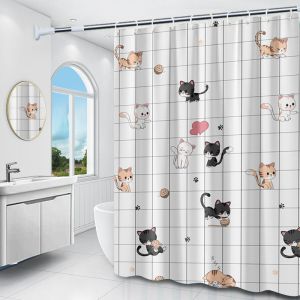 JIFANPAUL | Waterproof Mold-Resistant No-Drill Shower Curtain Set