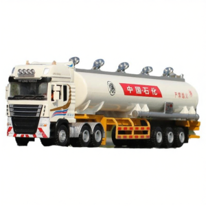 Simulated Oil Tank Container Flatbed Transport Truck Model