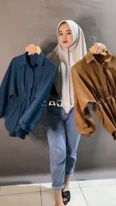 KEMEJA KERUT WANITA KEMEJA ALYA SHIRT KATUN KEMEJA KEKINIAN KEMEJA MURAH KEMEJA TREND