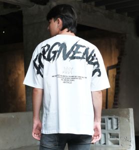 tshirt oversize pria forgiveness putih huntercutz