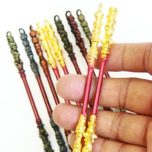 12cm Metal Alloy Golden Ruler Dragon Staff Weapon Model Collectible Figurine Xi You Ji Black Myth Monkey King Tang Sanzang