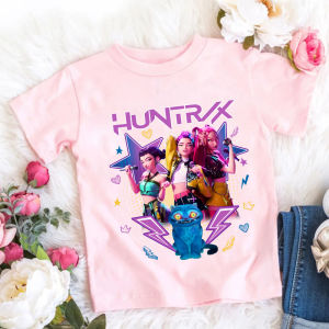 2025 Hot Movie Soft Cotton Baby Girls T Shirt Childrens Clothing KPop Demon Hunters Fans Gifts Kids Clothes Fashion Casual Tops