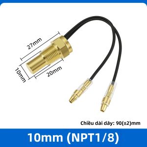 RYSJM | Đồng Hồ Đo Nhiệt Độ Dầu/nước Kỹ Thuật Số LED 52mm Đồng Hồ Đo Nhiệt Độ Tự Động Với Cảm Biến 1/8 NPT PSI Chỉ Báo Màu Đen Dành Cho Xe Chạy Xăng