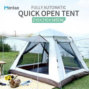Waterproof Automatic Tent Tent Outdoor Waterproof Camping Two Doors for Camping Tent 3-4 People Thickened Rainproof Camping Supplies Outdoor Camping Tent