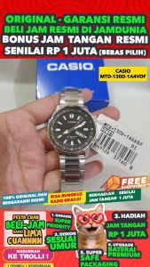 CASIO ORIGINAL - CASIO MTD-130D-1A4VDF - MEN NG - STAINLESS - Perak - Jam dunia JD18ST