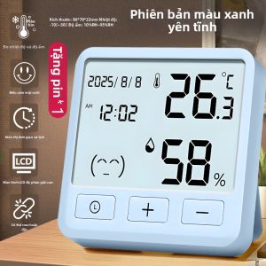 deli | Thiết Bị Đo Độ Ẩm Độ Chính Xác Cao Deli 2025 Mới Cho Phòng Trẻ Em Trong Nhà Màn Hình Siêu Nét 1730 Thiết Bị Đo Nhiệt Độ