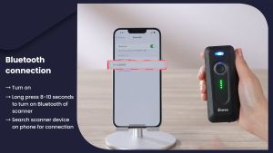 【🔥🔥🔥Hot sale & fast delivery】Eyoyo Portable 2D Wireless Barcode Scanner with Clip Via Bluetooth Battery with Level Indicator Mini QR Bar Code Reader CMOS Scan Compatible with iOS Android Windows for Library Book Inventory