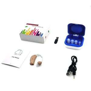 New cheap Rechargeable Digital Hearing Aid Adjustable Tone Best Sound Amplifier Portable Deaf Elderly BTE Hearing Aid