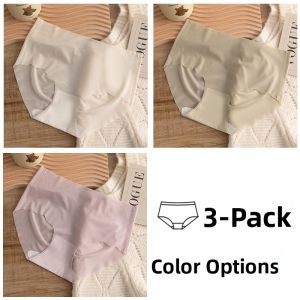 MiiOW | Pure Cotton Ice Silk Womens Underwear Thin Seamless Mid-Waist Triangle Panties Antibacterial Comfortable Summer Briefs